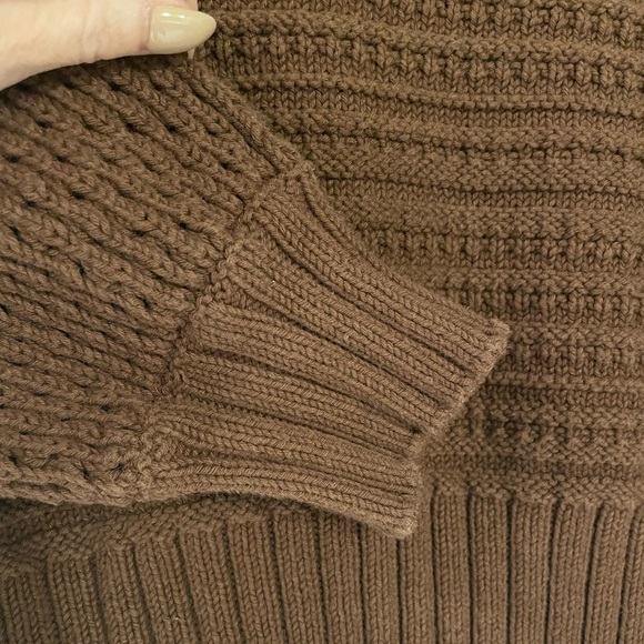 GAP Women's Brown Knit Sweater, Cotton/Linen, Medium - Picture 3 of 6